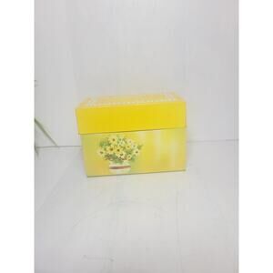 Vintage Recipe Box, Daisy Flower Yellow, Ohio Art Retro, Kitchen Decor